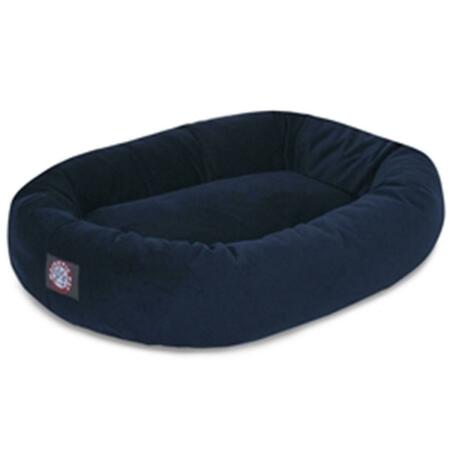 MAJESTIC PET 40 in. Navy Suede Bagel Dog Bed 78899567404